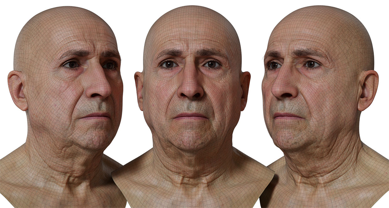 Enhance your digital creations with our male metamorph head scan. Our cutting-edge 3D scanning technology captures every detail of the human head, creating a one-of-a-kind model that is perfect for animation, gaming, and other digital projects. With a ZTL file as the source and FBX meshes included, customization is a breeze. Get the high-resolution details you need to take your projects to the next level.